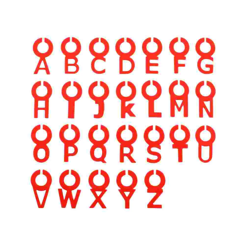 

26pcs Alphabet Letters Glass Marker Creative Identifier Silicone Drinking Cup Sign Drink Charms Label for Party (Red)