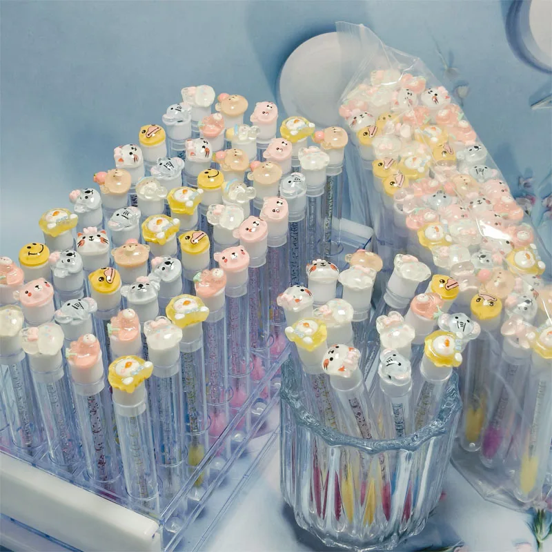 

50 шт. многоразовая щетка для ресниц с трубкой палочки для ресниц щетка для бровей сменная пыленепроницаемая щетка для ресниц ледяной мультяшный жемчужный дно