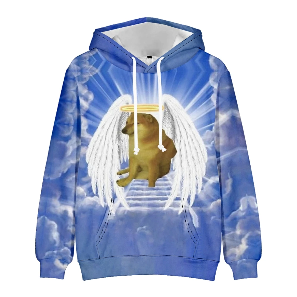 Cheems Hoodie Balltze Shiba Inu Dog Rip Long Sleeve Women Men Hooded Sweatshirt 2023 Rest in Peace 3D Clothes