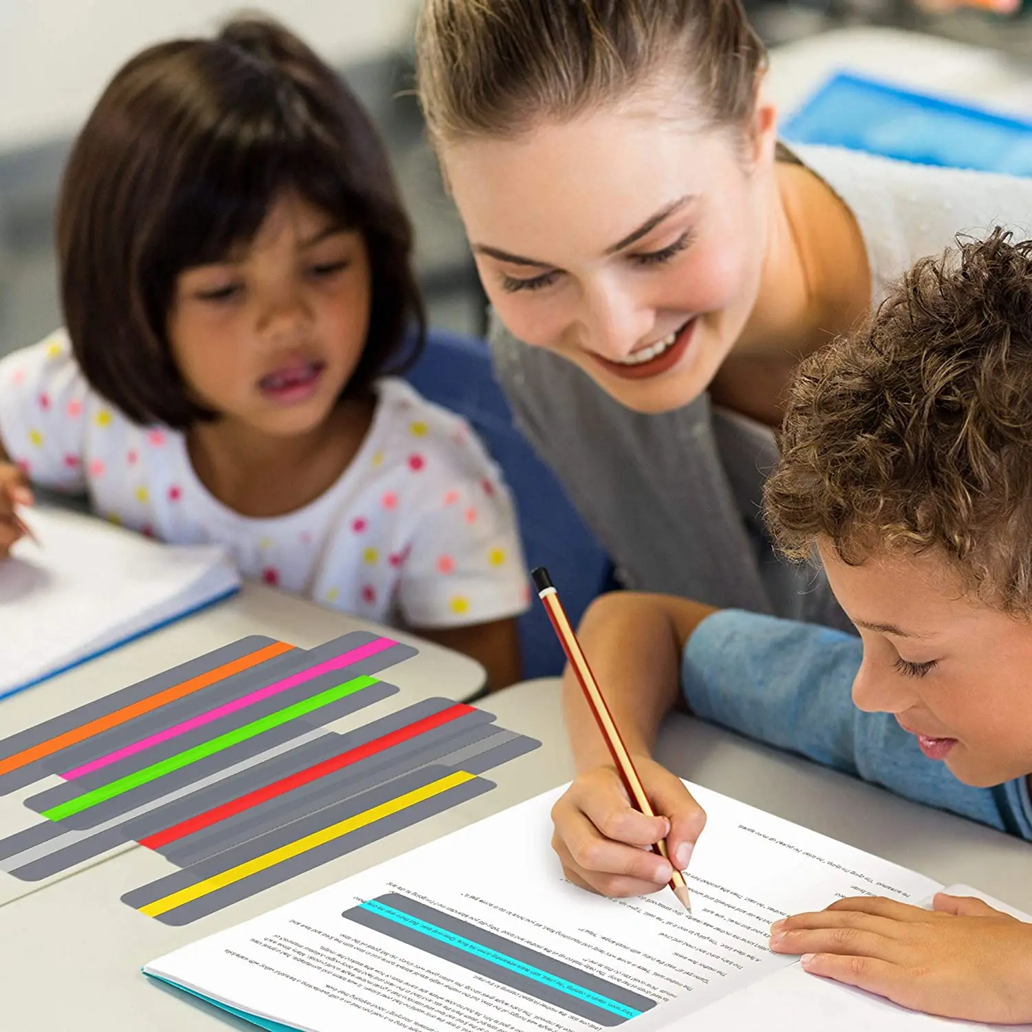 8ks vedený čtení proužky vrcholem proužky barevný překrytí vrcholem záložek nápověda s dyslexie pro škola broušené sklo děti