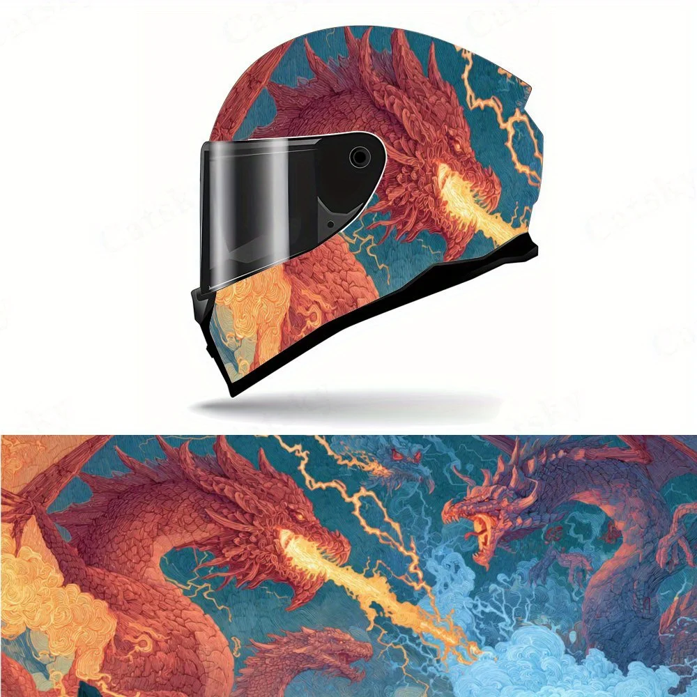 ملصق حماية من مادة PVC لخوذة التنين الأسطورية، ملحق ديكور خارجي لخوذة الدراجة النارية، مقاوم للماء وذاتي اللصق #1