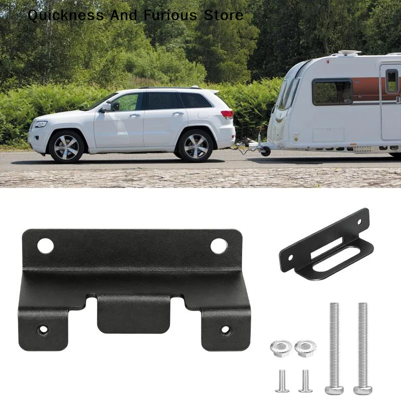 【MO】Trailer Mounting Bracket Easy Installation 4-Pin Trailer Connector With Screws Rust-Proof Carbon Steel Mounting Hardware