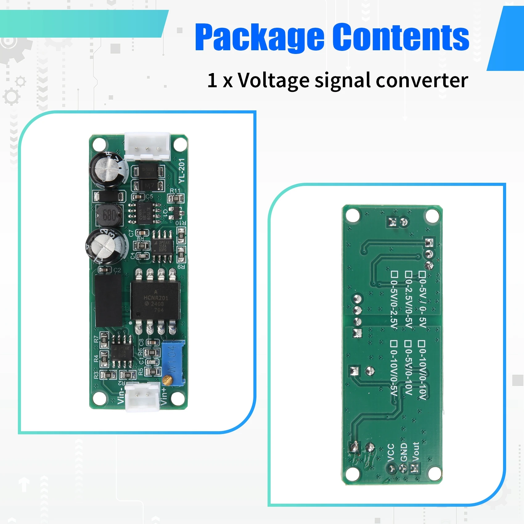 B76B 0-10V to 0-5V Isolation Conversion Board HCNR201 Voltage Signal Converter Linear Module DC 12-24V
