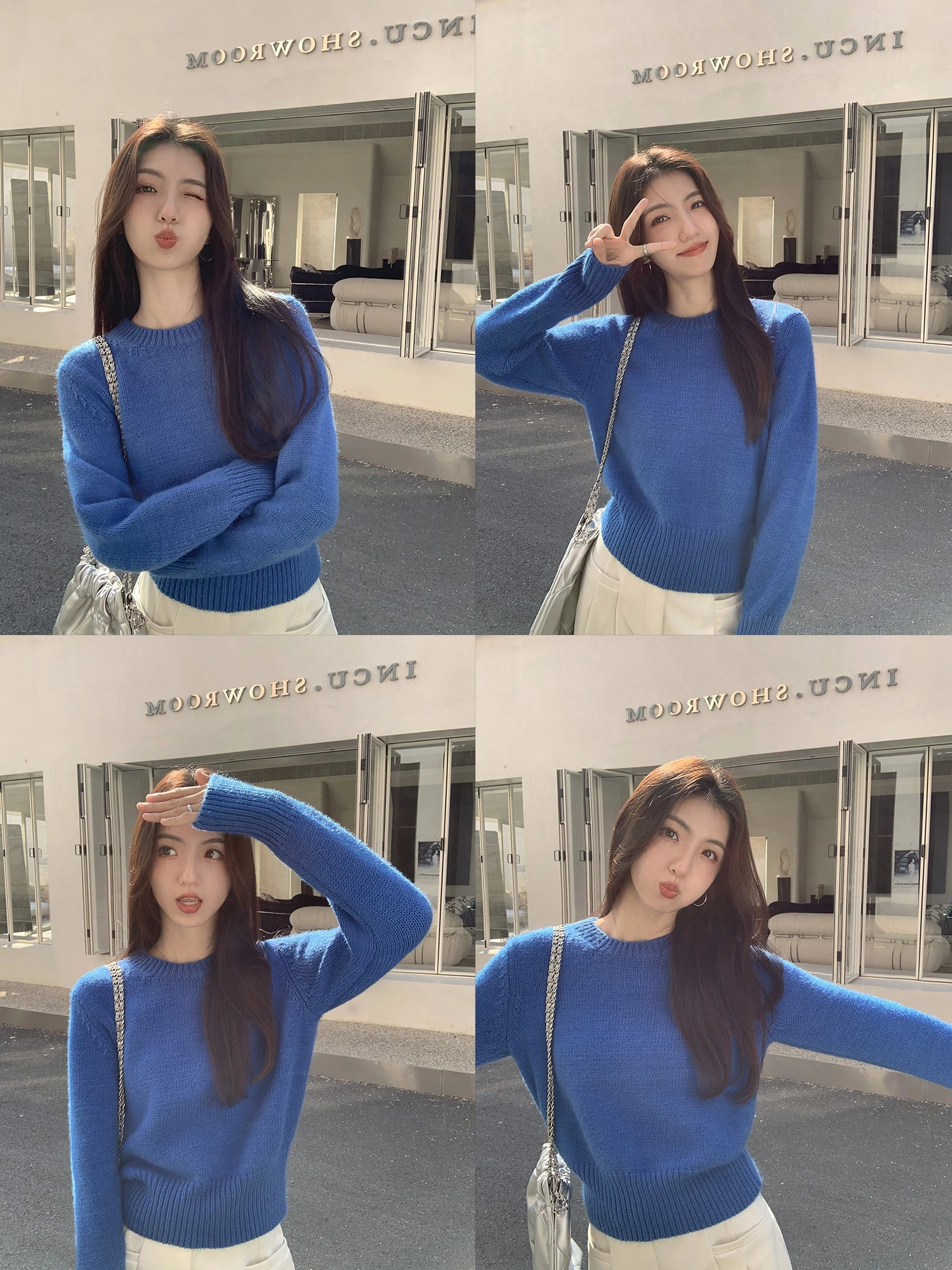 

Женский вязаный свитер Mulvan Bla ort, зимний круглый свободный крой, топ с застежкой на талии, милый топ из полиэстера Nylo...