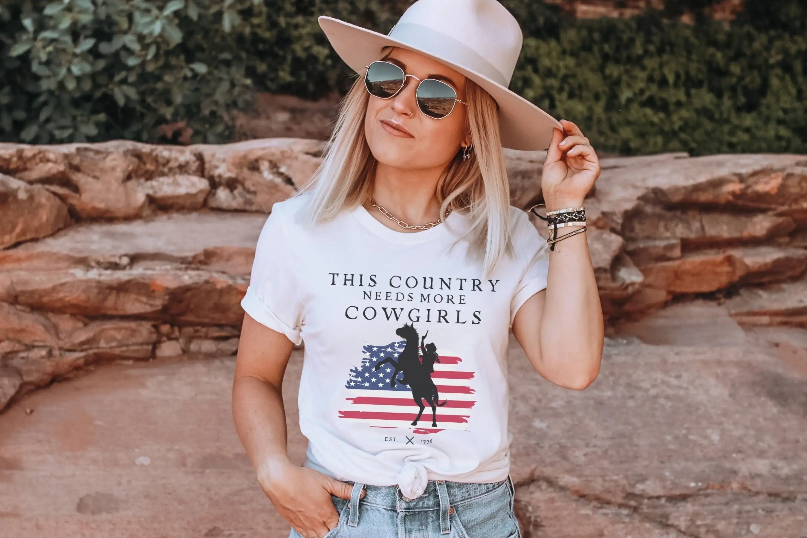 Country Americana Veteran T Shirt 4Th Of July America Cowgirl Concert Music Lover Festival Cowboy