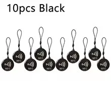 10 個 NFC タグすべての NFC 対応電話用 Ntag213 エポキシ RFID カード 13.56MHz トークン ロープ付き防水