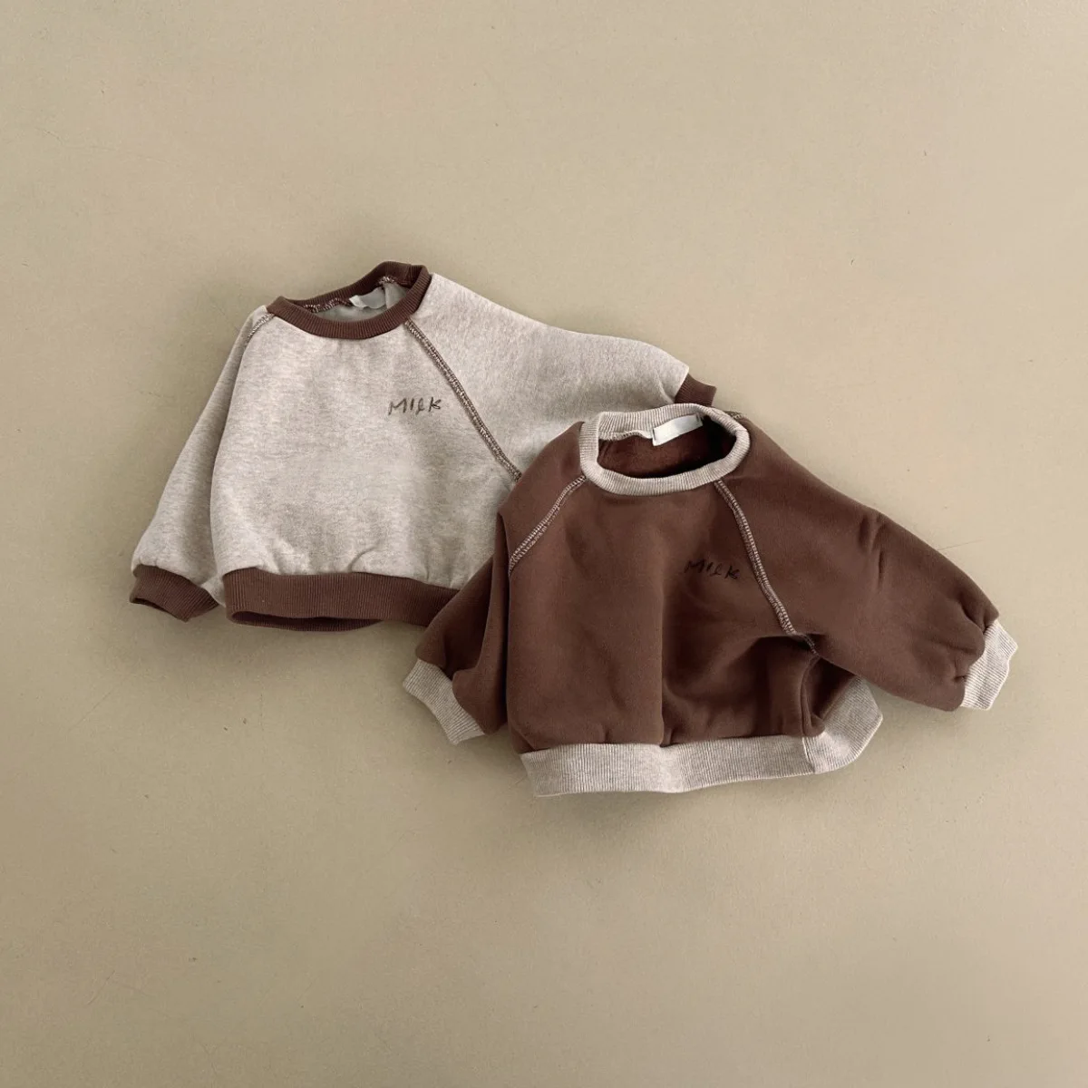 Winter New Baby Fleece Sweatshirt Set Infant Boy Girl Letter Casual Tops + Pants 2pcs Suit Kids Plus Velvet Thicken Warm Outfits