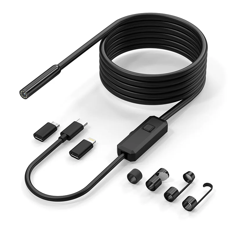 Android Endoscope 3 in 1 USB/Micro USB/Type-C Borescope Inspection Camera IP67 Waterproof for Smartphone Computers（5 meters）