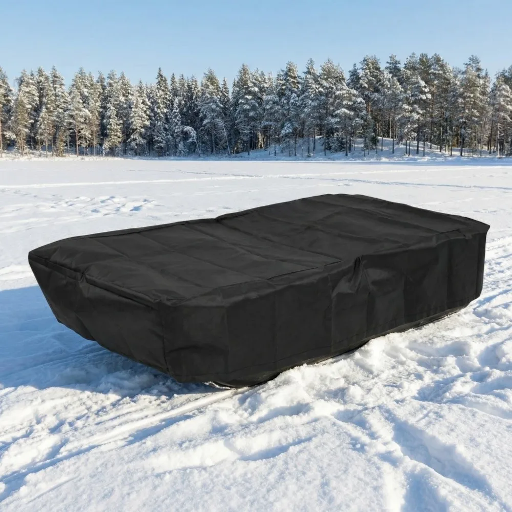 Waterproof Sled Cover Snowproof Lightweight Snowmobile Protective Cover Foldable Custom-fit Ice Fishing Sled Cover