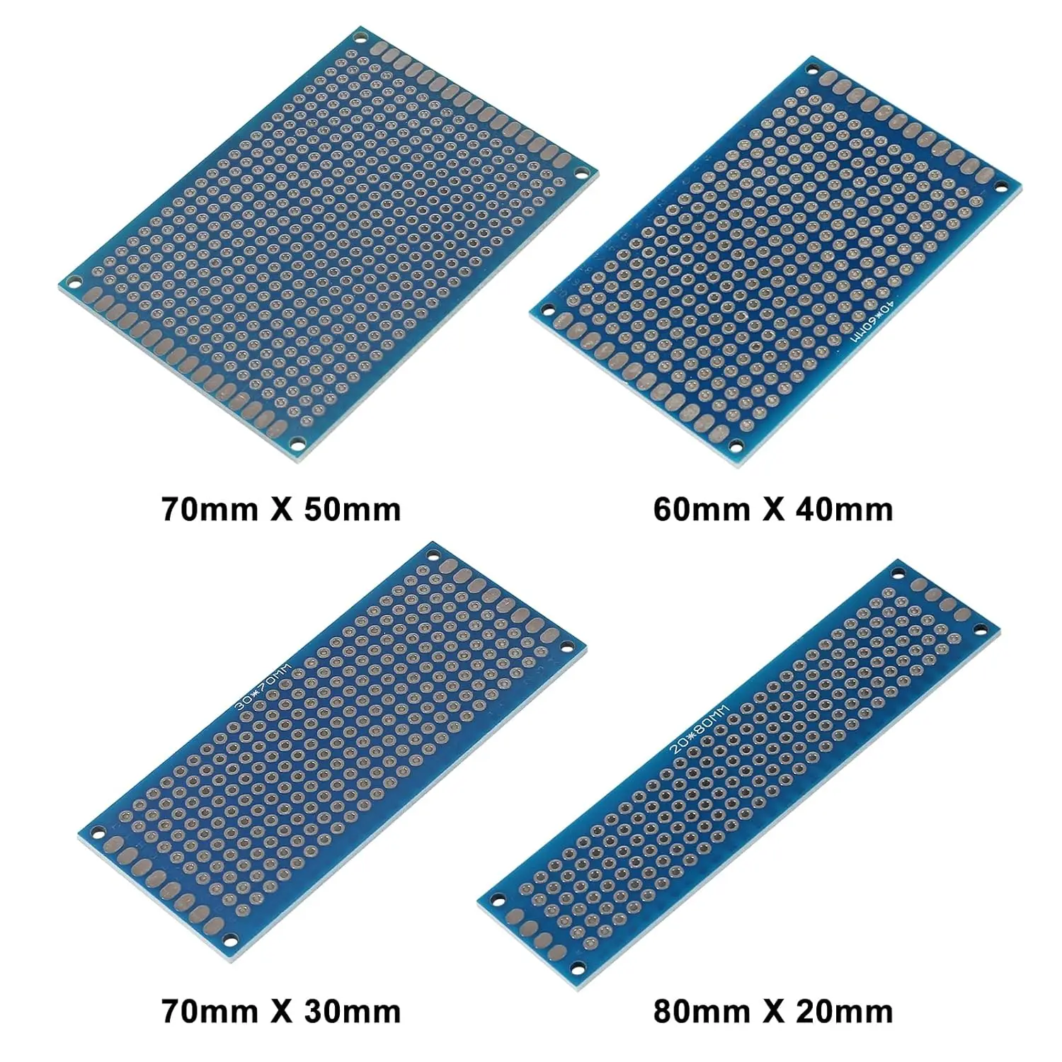 5/10pcs PCB Bread Board Kits, 7x9-5x7-4x6-3x7cm Double Sided PCB Board Kit, 18 Pcs Bread Board Kit,Blue PCB Bread Board