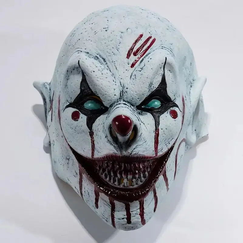 Horror Movie The Jack In the Box Clown Bloody Adult Latex Mask Cosplay Costumes Masks Full Face Helmet Halloween Prop