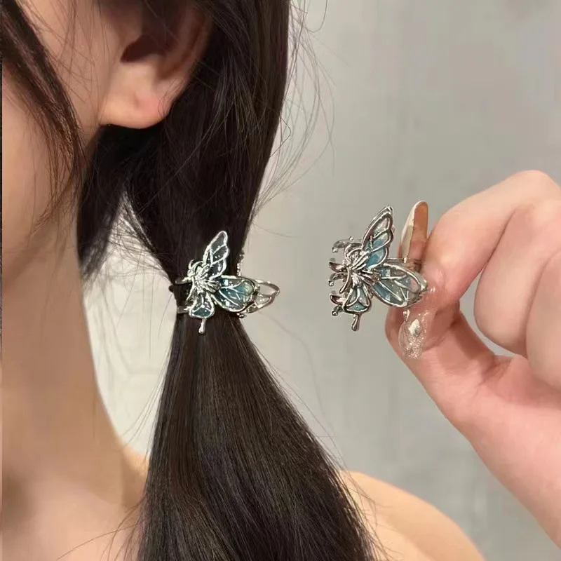 Retro Mini Butterfly Small Grab Clip Female Bangs Broken Hairpin Back of Head Princess Head Headgear Hairpin Edge Clip