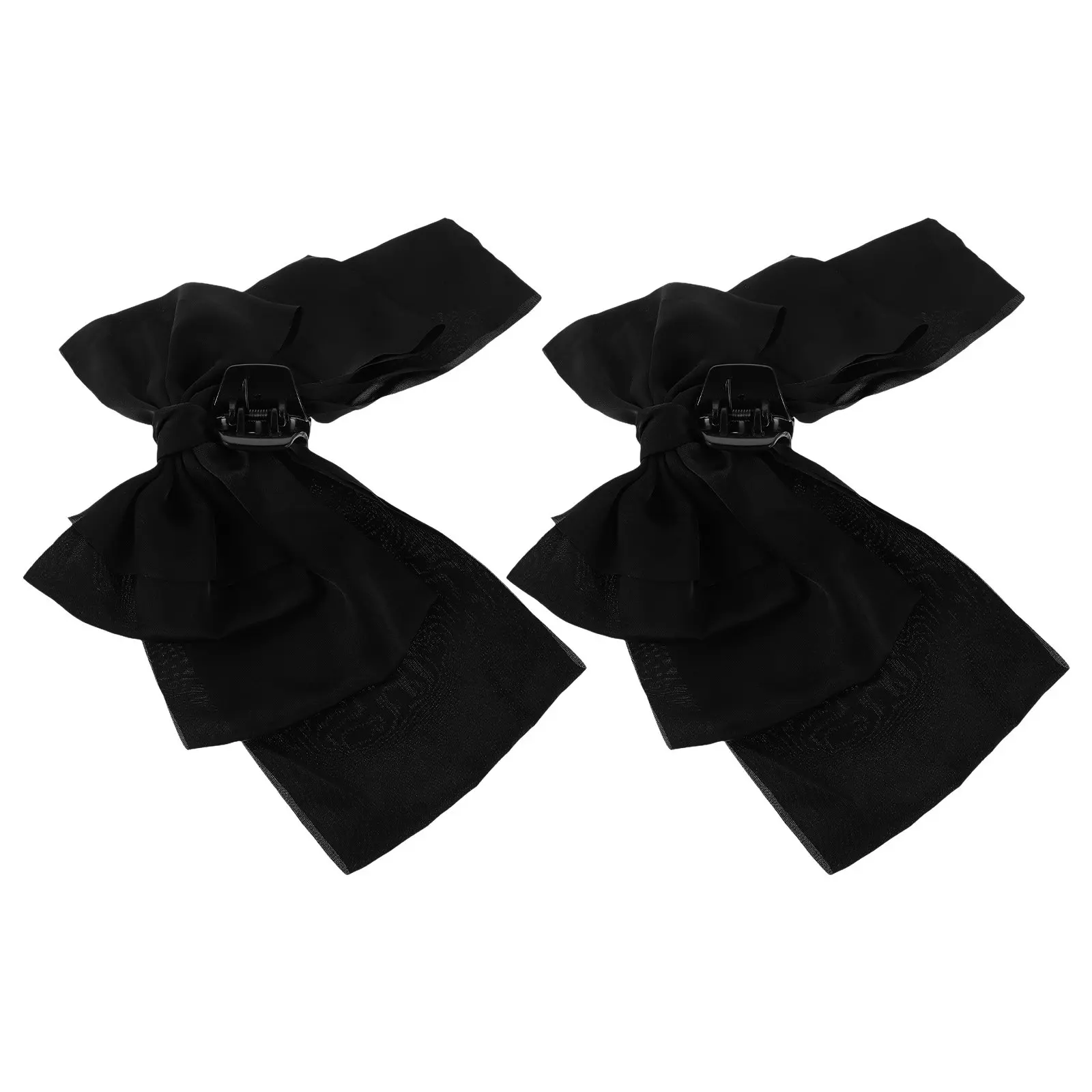 

2Pcs Bow Hair Claw Clip Large Satin Bow Ponytail Holder Elegant Bowknot Hair Pin Decorative Hairpins for Women