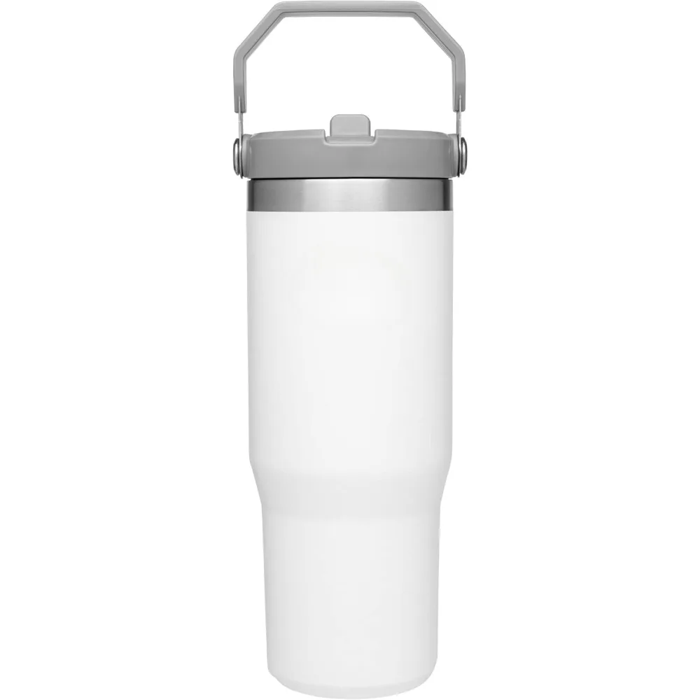 

Stainless Steel Tumbler with Straw, Vacuum Insulated Water Bottle, Office or Car, Reusable Cup with Straw Leak Resistant Flip