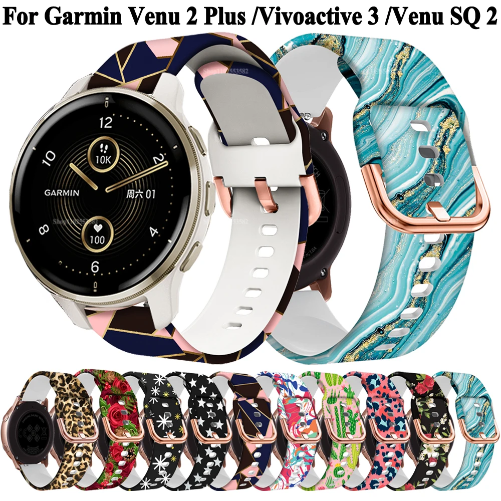 20mm Smart Watch Straps Bracelets For Garmin Venu 2 Plus SQ 2 Vivoactive 5 3 Forerunner 165 245 645 55 Silicone Bands Wristband