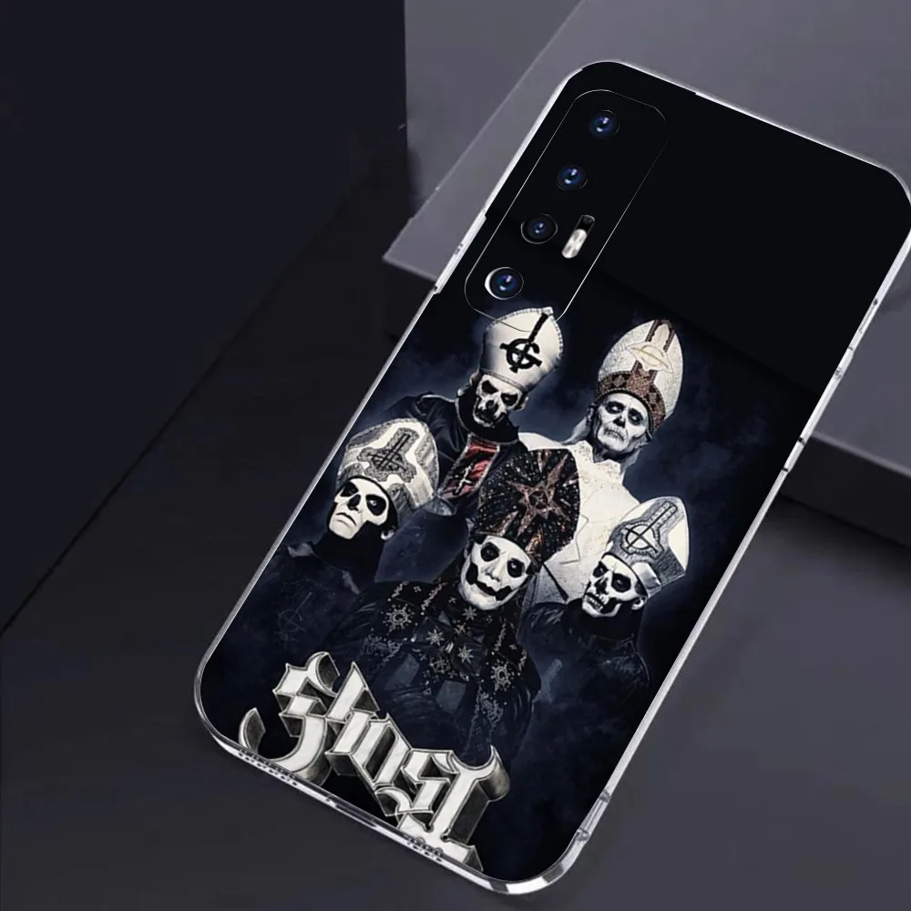 G-ghost Heavy M-metal Band Phone Case For Xiaomi 11 Redmi Note 11 5G 8T 9A 9 10T Note8Pro Note9 12SUltra Transparent Case