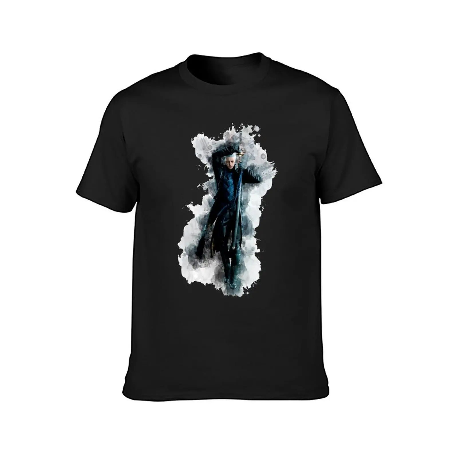 DMC - Vergil watercolor T-Shirt anime clothes animal prinfor boys korean fashion Men's cotton t-shirt