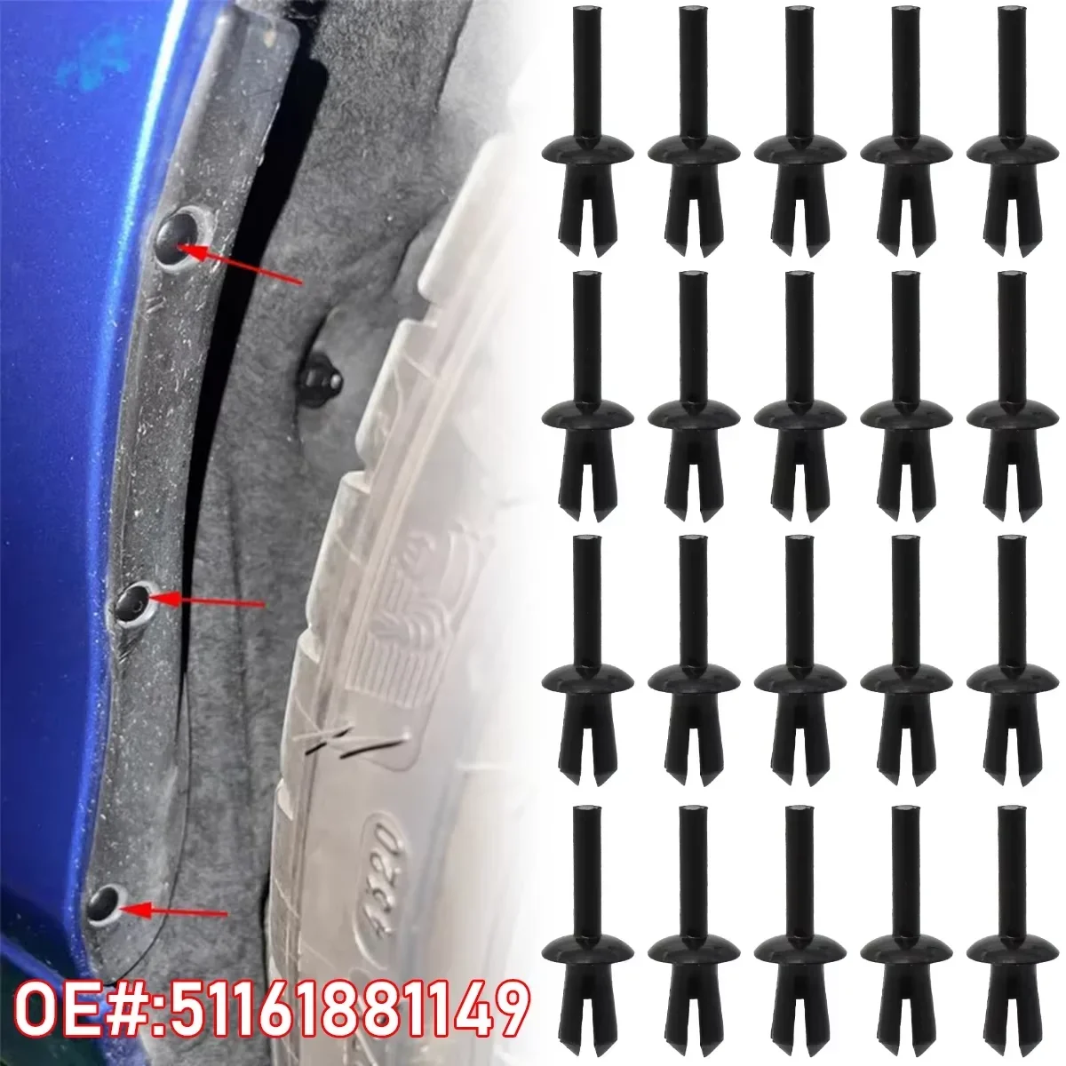 10-50Pcs Push Rivet Retainer Clips Wheel Arch Fender Liner Fastener For BMW E34 E36 E39 E46 E90 X1 X5 X6 Z4