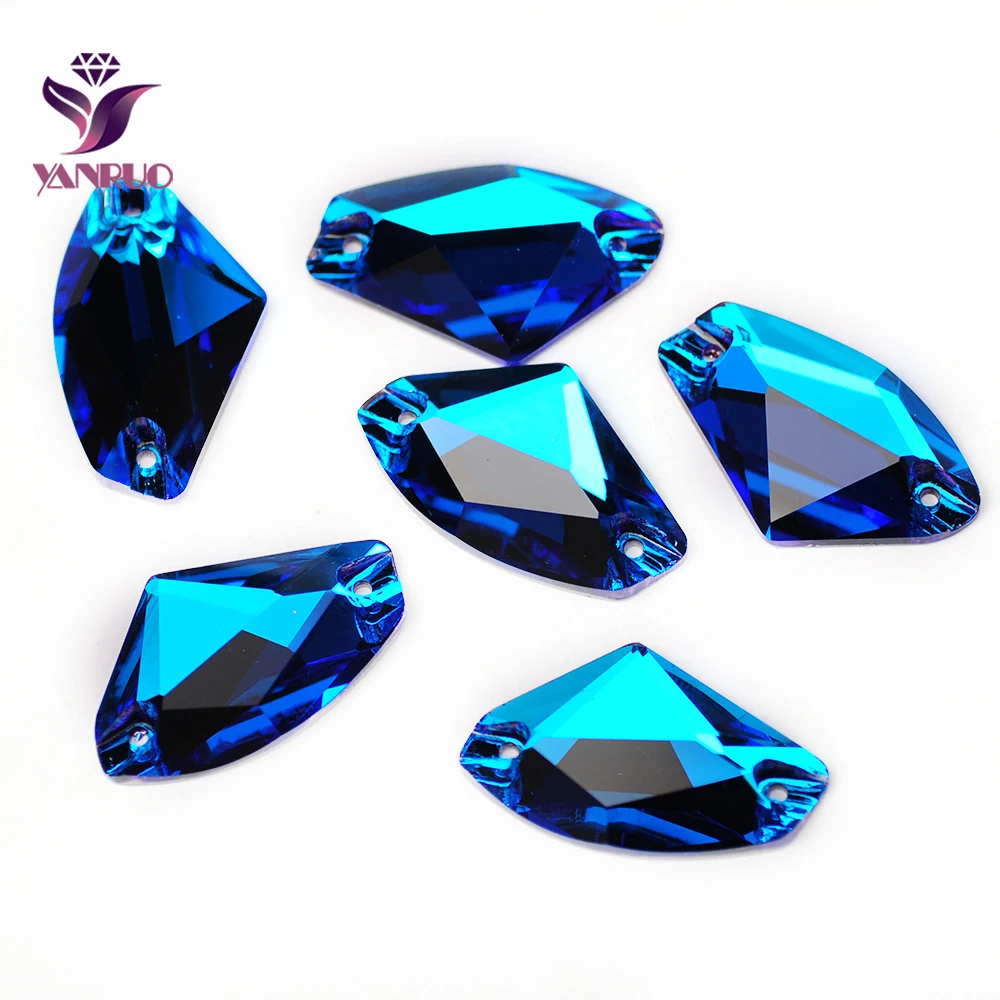 

YANRUO 3256 Galactic All Sizes Blue Zircon Sew On Crystal Strass Rhinestone For Garments Gymnastic Ritmic