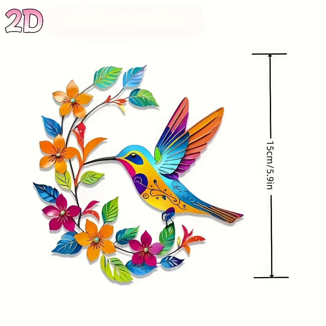 1pc of Beautiful Bohemian Style Flowers and Hummingbird Wall Art Decoration- Patio-garden, Patio, Living Room and Bedroom Decor