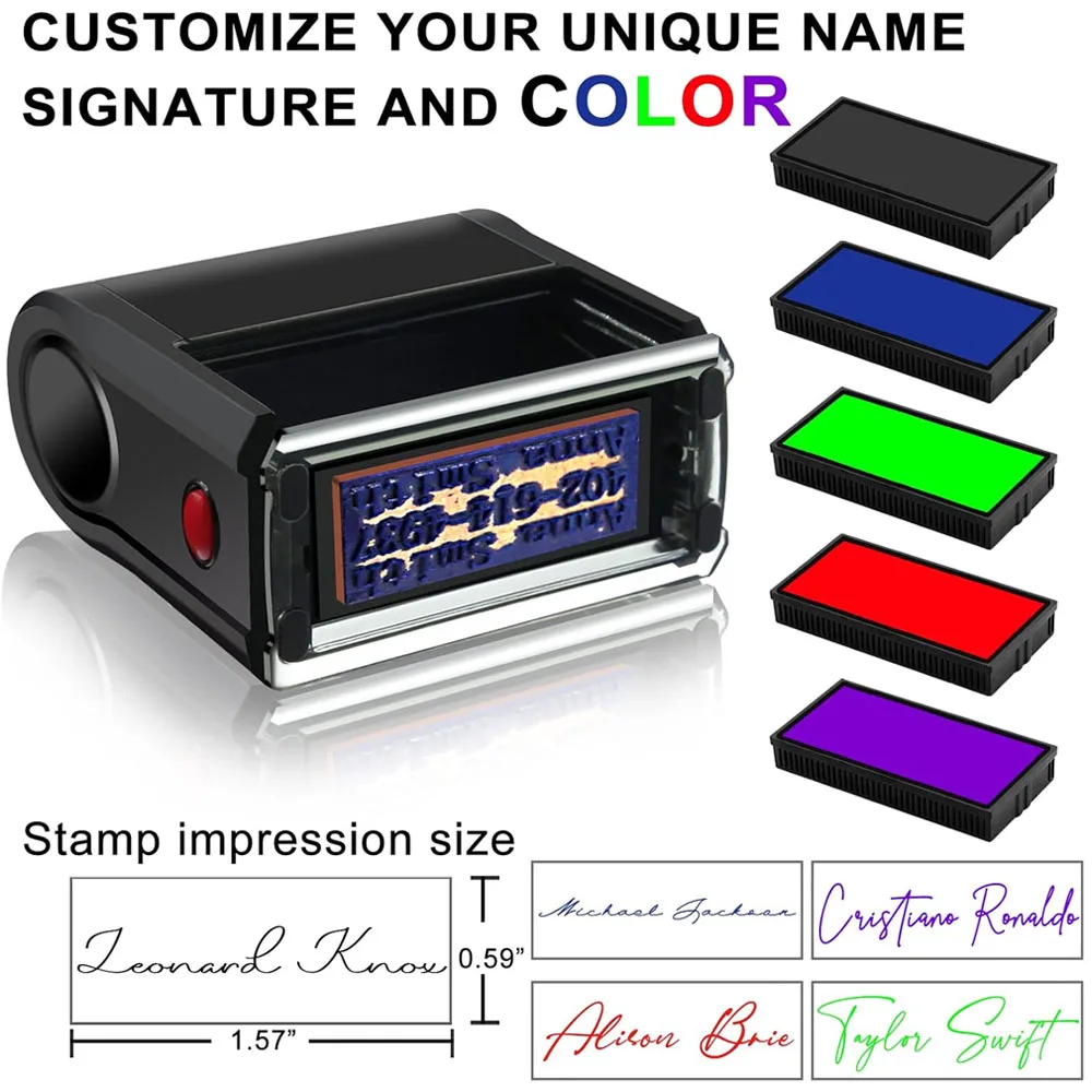 Kit de Sello de Goma Autoentintable Personalizado, Sello de Negocios con Número y Monograma, Opciones de Múltiples Colores de Tinta