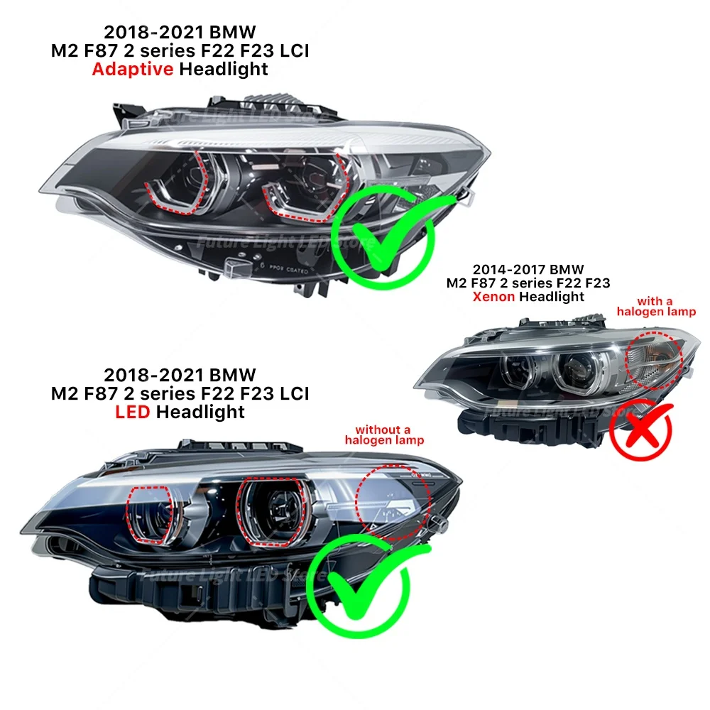 RGB DRL Module Angel Eyes Plug n Play For BMW M2 F87 F22 F23 LCI 2018-2021 App Control Multicolor Daytime Running Light RGB 6