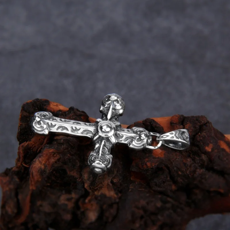 Genuine S925 Sterling Silver Pendants for Women Men New Fashion Christ Jesus Cross Pure Argentum Religious Jewelry