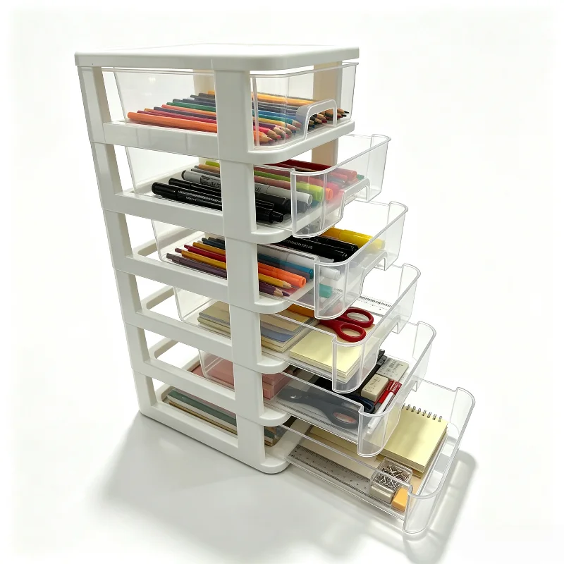 Ideal Stationery & Office Supply - ลิ้นชักเก็บของขนาดเล็กแบบซ้อนได้ 6 ชั้น เหมาะสำหรับเก็บงานฝีมือ เครื่องมือขนาดเล็ก อุปกรณ์เย็บผ้า