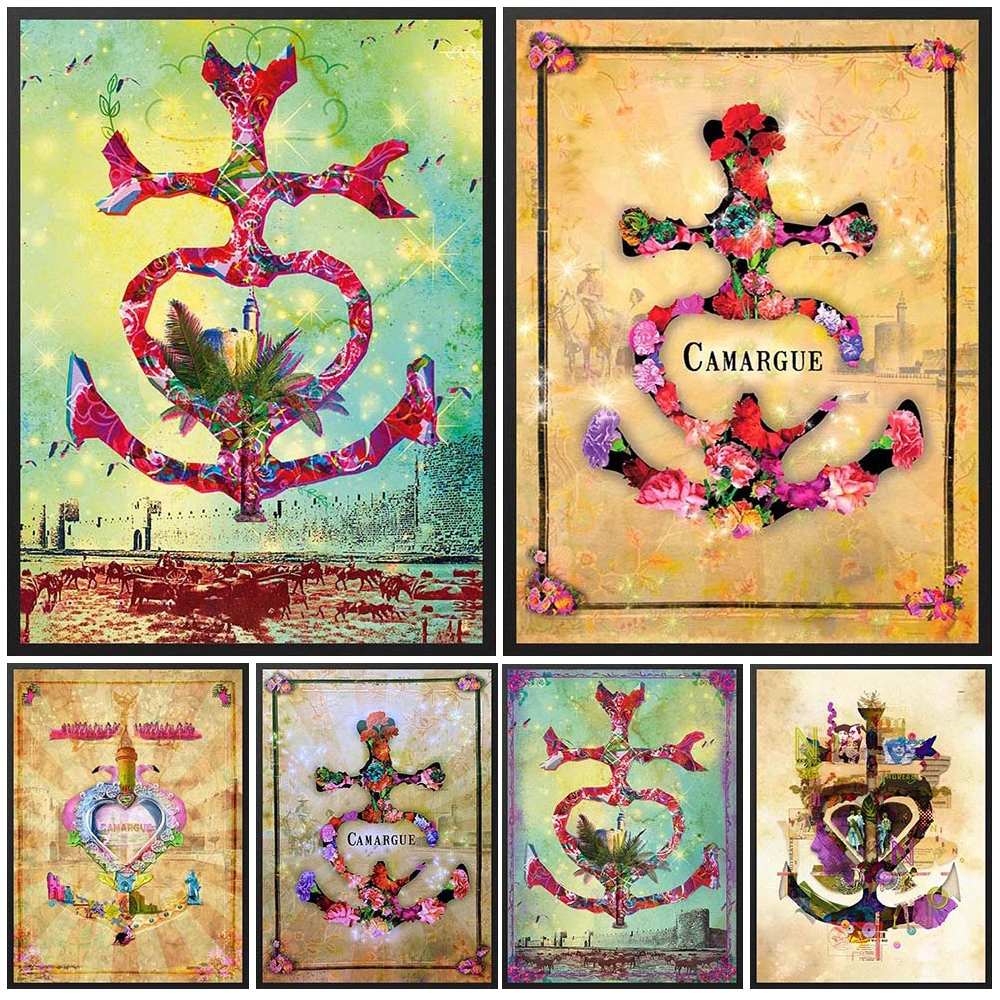 

Абстрактный красочный символ, винтажные религия, плакаты, настенные картины для гостиной, скандинавский постер, настенное искусство, холст, живопись без рамки