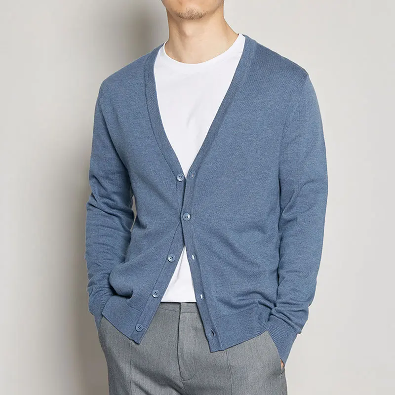 

Новый мужской весенне-осенний свитер, универсальный вязаный кардиган, городской кардиган с длинным рукавом