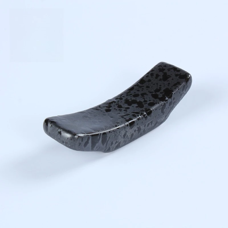 Japanese Black Stone Glaze Chopstick Rest Ink Splash Porcelain Spoon Rack Table Decor Utensil Holder Dining Kitchen Tableware