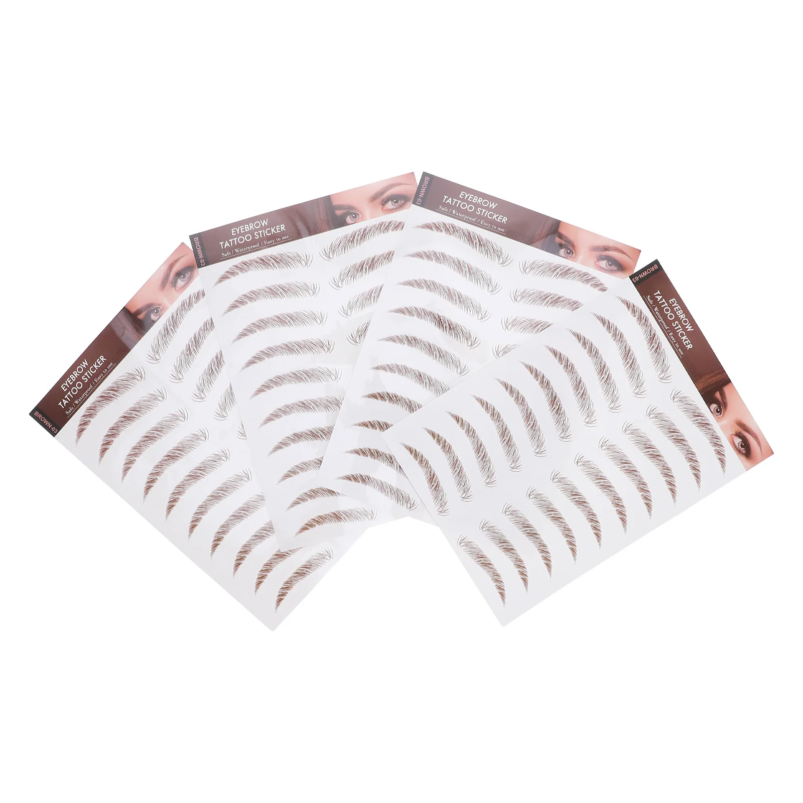 

4pcs Waterproof 6D Hair-Like Eyebrow Transfer Stickers Reusable For Any Face Shape Artificial Eyebrow Tool Tattoo Body Art