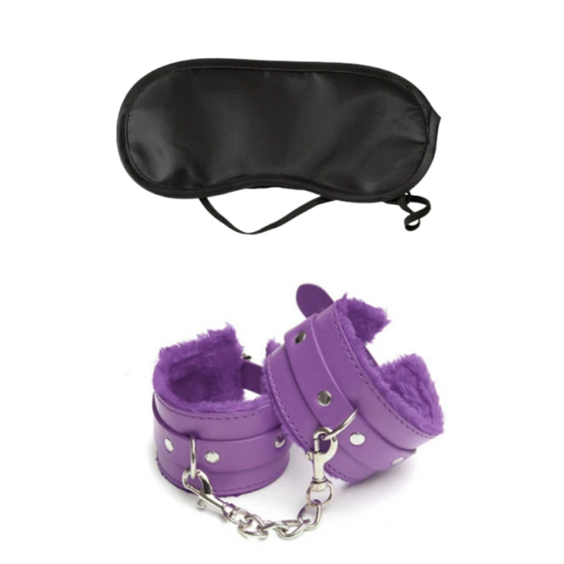 2Pcs PU หนังเพศ Handcuffs Eye Mask ของเล่นสำหรับคู่ผู้ใหญ่เกม Slave Bondage Restraints เร้าอารมณ์อุปกรณ์เสริม