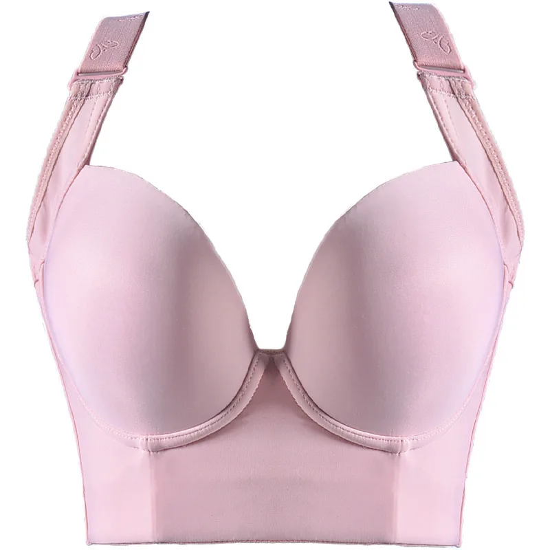 Plus Size Bra Lingerie Sexy Bra Women Deep Cup Hide Back Underwear Women Thin Cup Lingerie Solid Padded Femme Tops Push Up Bra