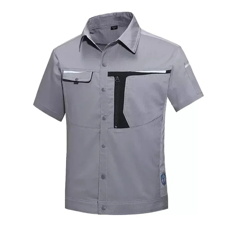 Sommer Hemd und Hose Anzug Werkstatt Uniformen Set Männer Mechanick Reflektor