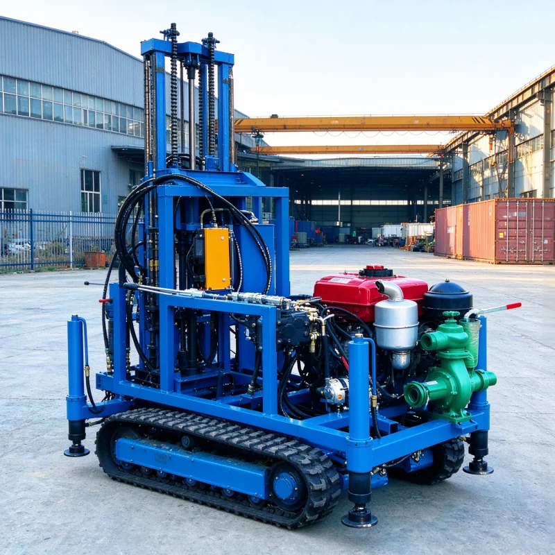Customized Efficient Diesel Hydraulic Wheel Crawler Reliable 150M 180M 35HP Borehole Water Well Drilling Rig