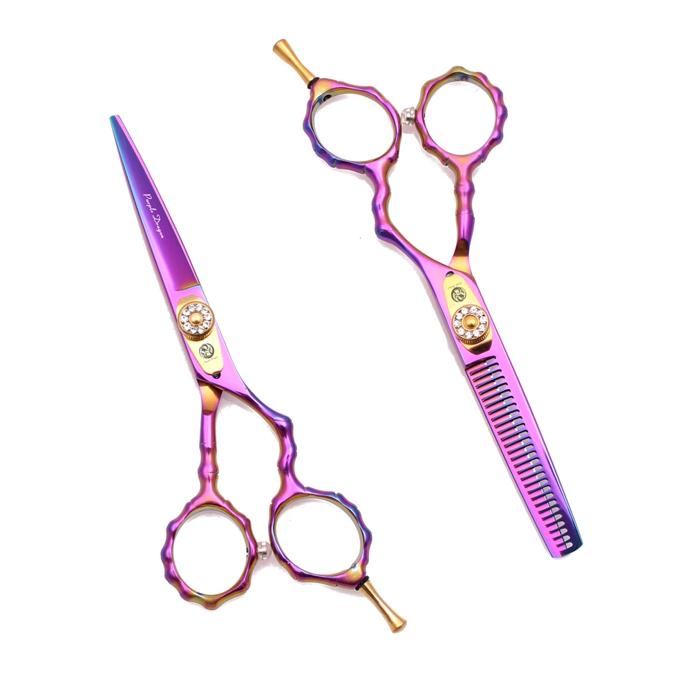 

Hairdressing Scissors Professional Purple Dragon 5.5" 6" Japan 440C Barber Thinning Shears Cutting Scissors Hair Scissors Z9010