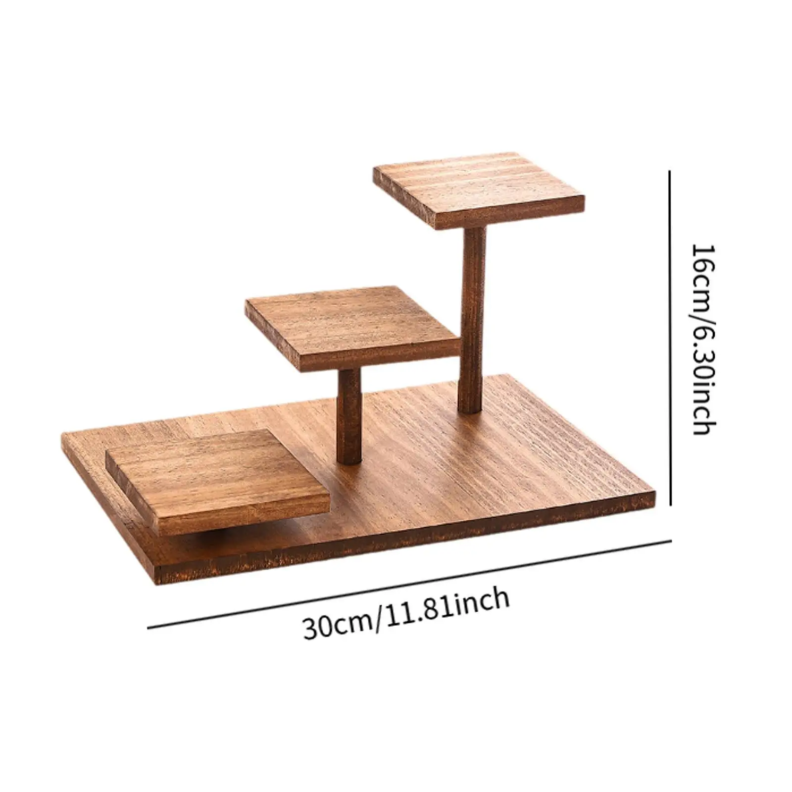 Soporte de madera para pastel, soporte de madera para plantas para graduación, cumpleaños, estatuilla artesanal