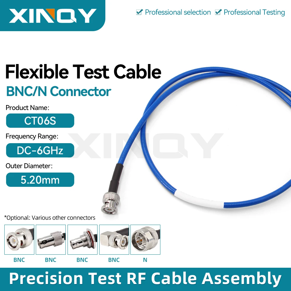 XINQY N/BNC RF Cable, DC-6GHz, Ultra-Flexible Low-Loss, RG142, PUR Double-Layer High-Shielding Cable