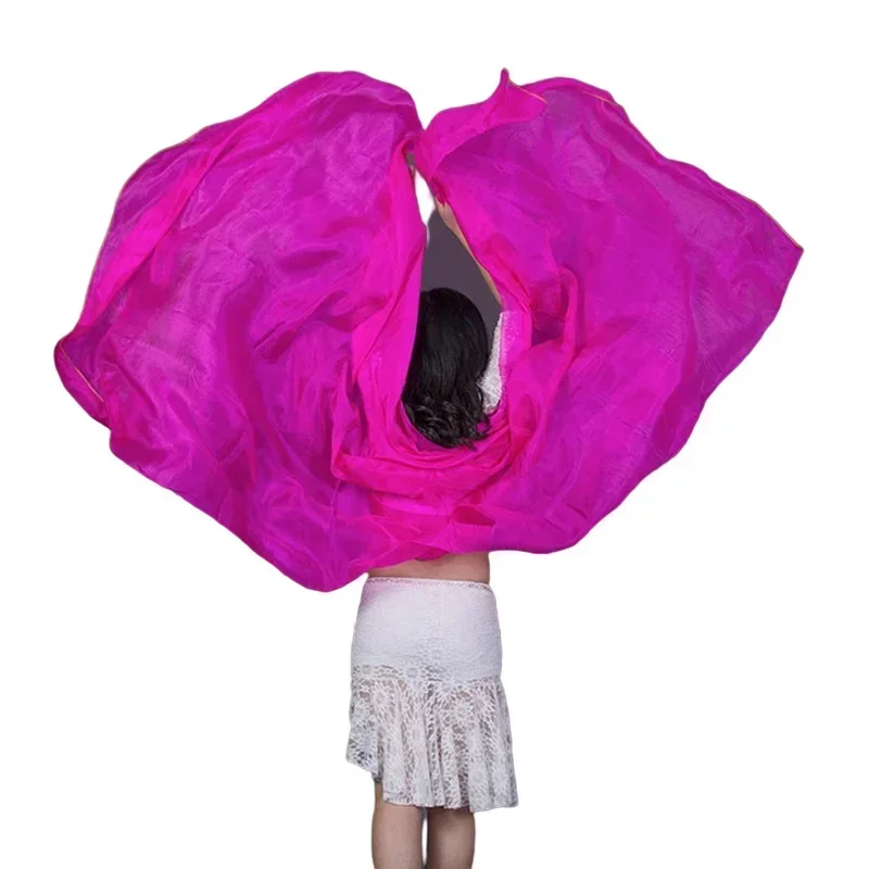 100% الحرير الحقيقي الرقص الشرقي الحجاب وشاح اليد شال الصلبة الأرجواني اللون راقصة زي الإكسسوار أبيض أخضر وردي أزرق