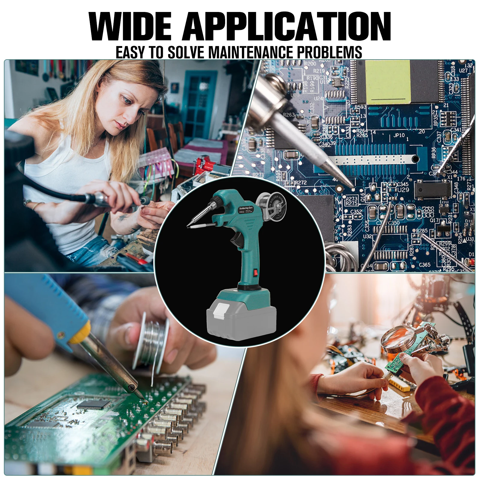 ชุดเครื่องเชื่อมเหล็กไร้สาย30W สำหรับแบตเตอรี่ Makita 18V Li-ion 30S อุ่นเร็วพร้อมปลายบัดกรีและลวดบัดกรี (ไม่มีแบตเตอรี่)