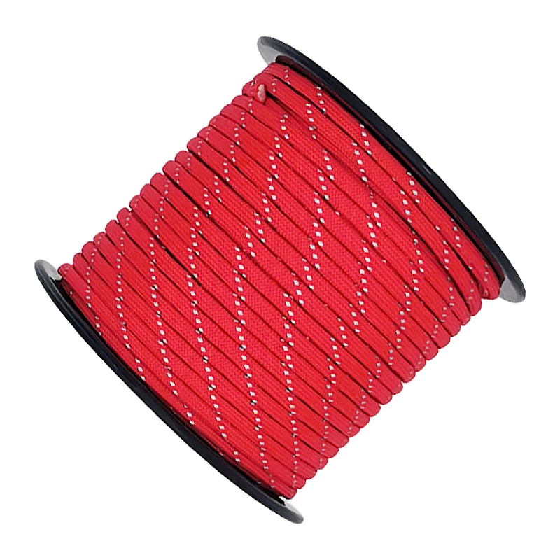 50/100m Multifunktionales 7-Kern Reflektierendes 550 Paracord-Seil 4 mm Camping Überlebens-EDC Outdoor Fallschirmschnur Lanyard Rettungsseil – Detail 7
