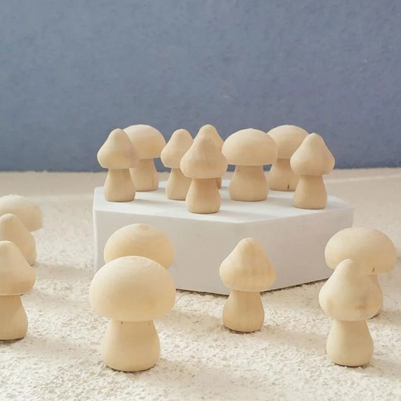 

Unfinished Mushroom Ornaments Set Wooden Mushrooms Crafts Supplies for Children DIY Handmade Colorful Painting Craft best sale