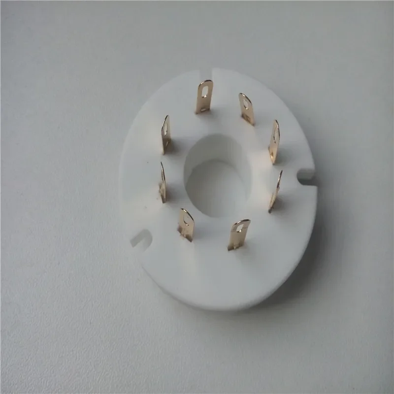 4pcs Ceramic Tube Socket 8 Pin Seat Fu50R Tube Sockets Plating Electrical Plug For FU50 5Z8P 5Z9P FU15 RY50 5U8C amplifier DIY