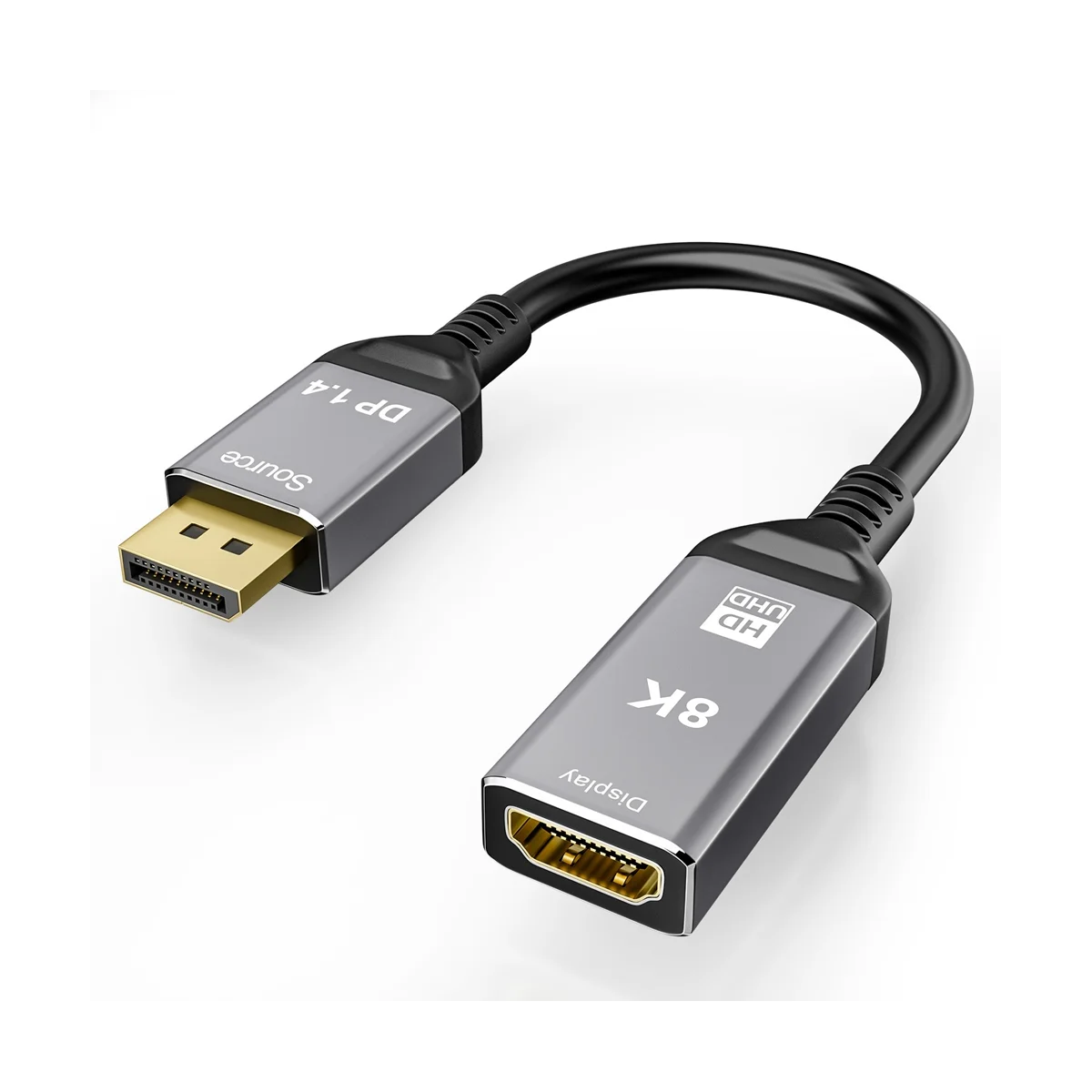 

8K Displayport to HDMI-Compatible Adapter, Adapters Male to Female Support 8K 60HZ 4K 120HZ Ultra Resolution