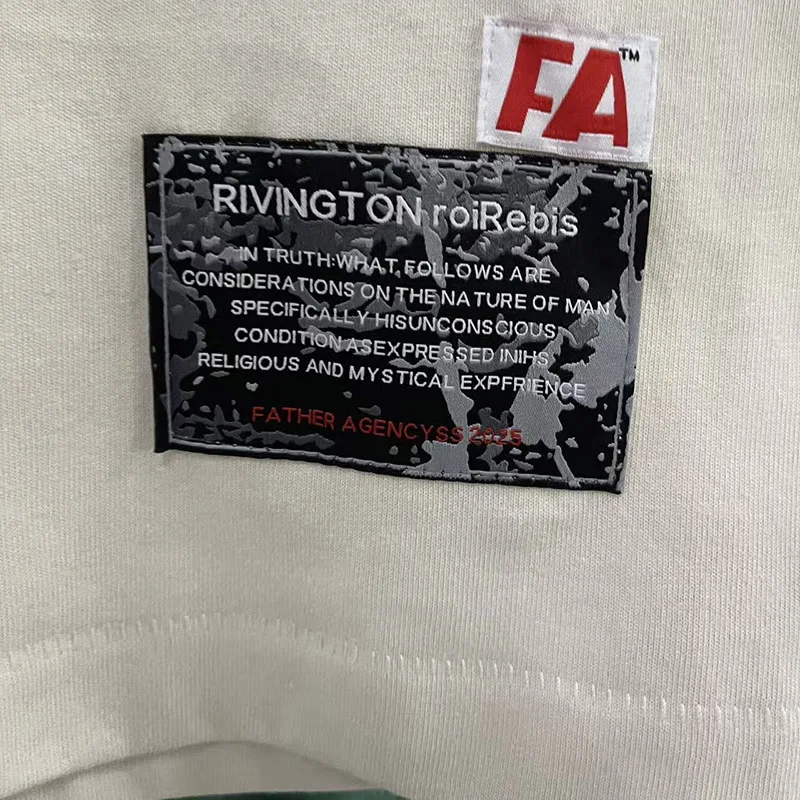 جميع المواسم خمر الاسمنت الأبيض قاعدة RRR 123 تي شيرت الرجال النساء خطابات شعار الكتابة على الجدران RRR123 بأكمام طويلة تي شيرت المتضخم المحملة