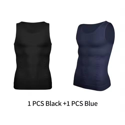Mens Slimming Body Shaper Vest Shirt Abs Abdomen Slim Gym Workout Tummy Control Compression Tank Top Sleeveless Shapewear - Image 22