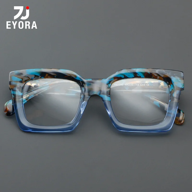 

EYORA Retro Acetate Reading Glasses Anti Blue Light Photochromic Myopia Glasses Progressive Prescription Optical Eyewear Lens