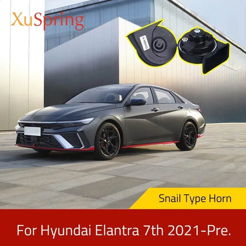 Car Snail Type Horn Accessories Modified Tweeter High Bass Styling For Hyundai Elantra 7th 2021-Pre