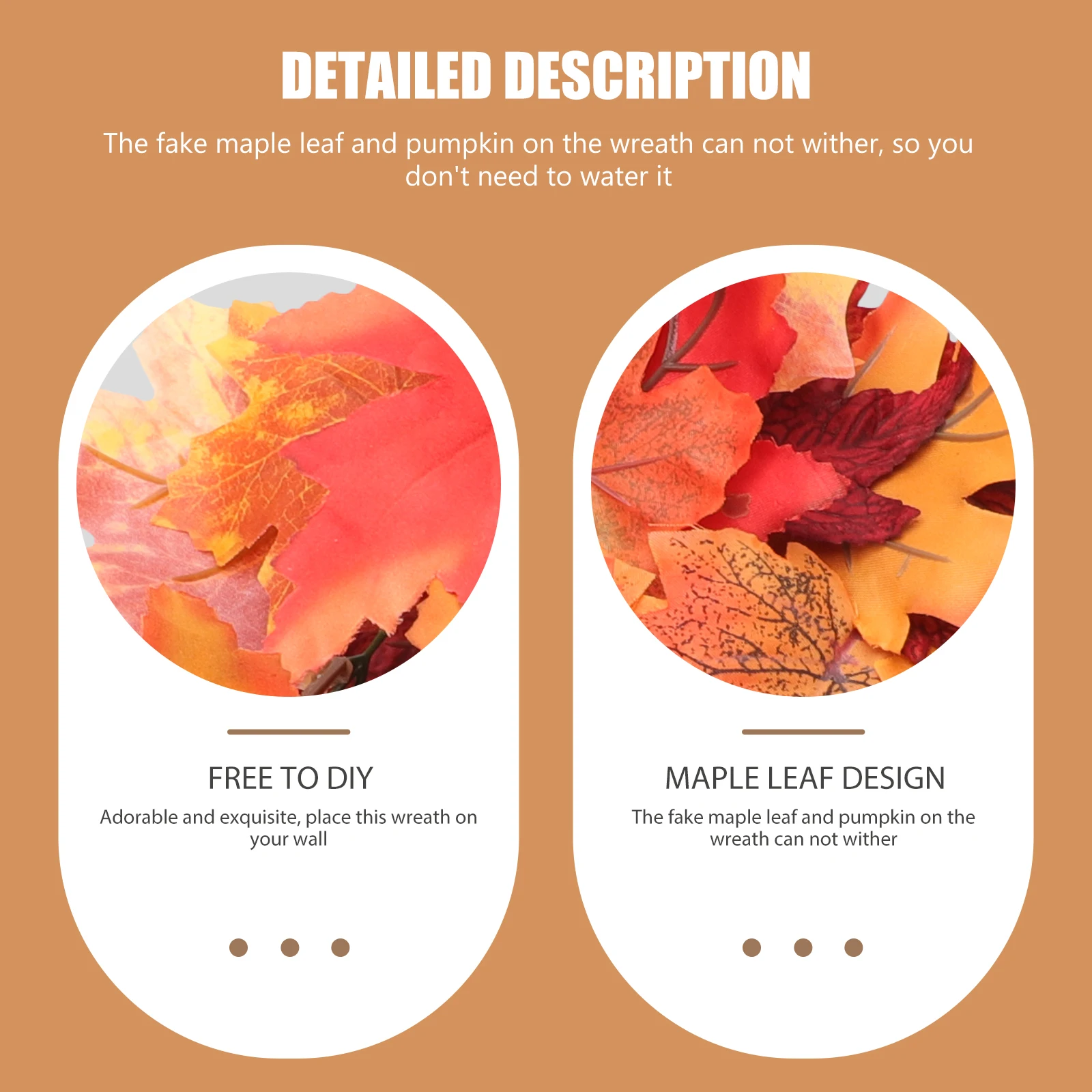 

Simulated Maple Leaf Decoration Simulation Hangings Wreath Thanksgiving Day Decorate Garland Pendant Decorative